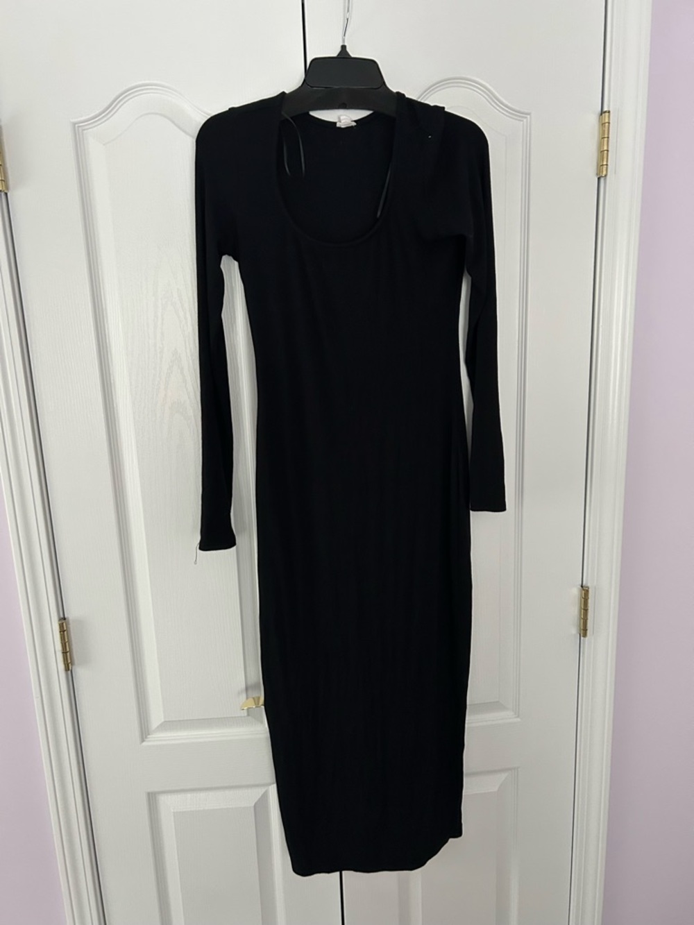 Garage Black Long-Sleeve Maxi Dress